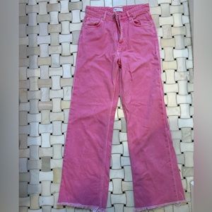 Zara Jeans | Zara Pink Wide Leg High Waisted Jeans | Color: Pink | Size: 6 |